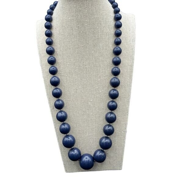 Blue & Teal Multi-Strand Necklace Set Chunky Beads Lightweight Jewelry Adjustabl - Picture 7 of 7